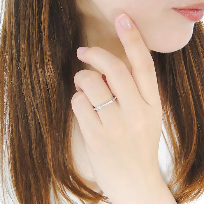 K18 WG PG YG Pt900 0.50ct ダイヤモンド フルエタニティ リング 0.5ct