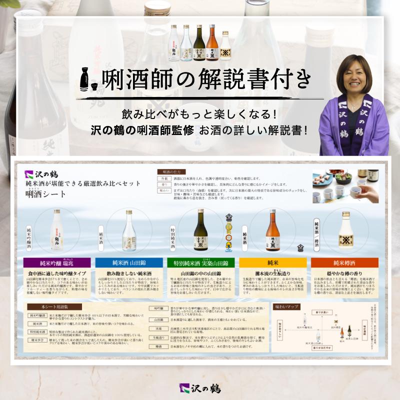 日本酒 ギフト プレゼント お酒 飲み比べ 沢の鶴 の純米酒ギフト セット 30代 40代 50代 60代 70代 日本酒 贈り物 包装【バレンタインデーギフト対応可】 | 沢の鶴 | 09