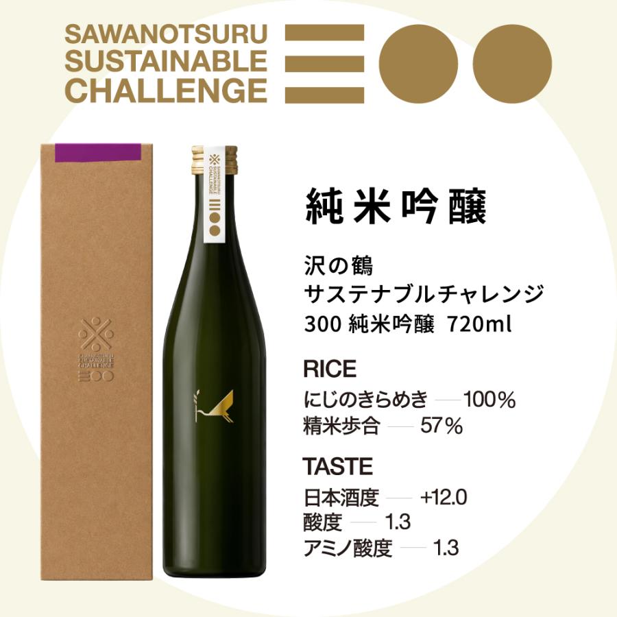 沢の鶴 日本酒 SUSTAINABLE CHALLENGE300 純米吟醸 720ml サステナブルチャレンジ300 | 沢の鶴 | 02
