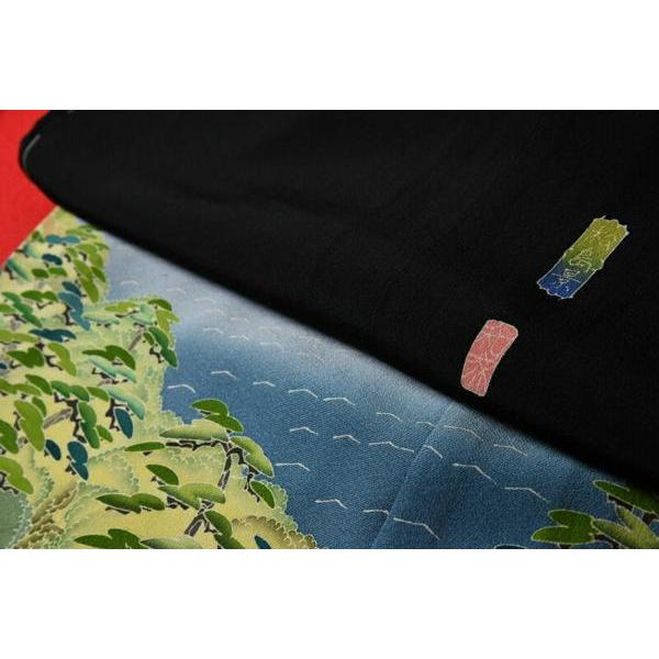 付下げ 美しい花柄模様 金彩 鳩羽色 紬 しつけ糸 K-4352 着物 きもの  