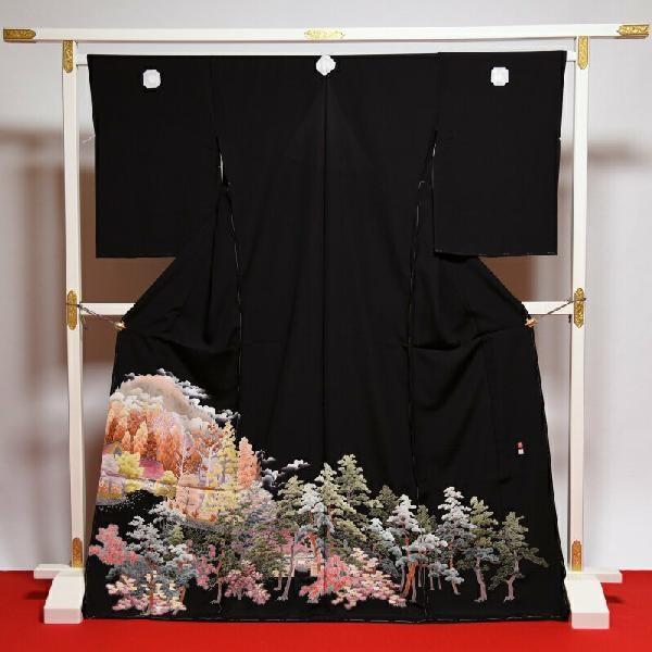 超逸品貴重本加賀友禅 「矢田博」氏作 最高級黒留袖 フルオーダー国内 