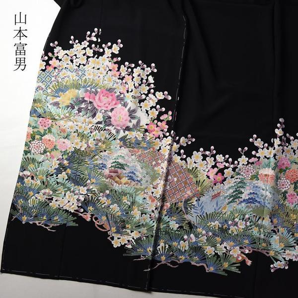 専用ご予約　黒留袖　本加賀友禅　小林賢一郎作　波に富士　仮絵羽　未仕立て　訳あり 超逸品貴重本加賀友禅 「矢田博」氏作 最高級黒留袖 フルオーダー国内