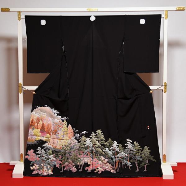 超逸品貴重本加賀友禅 「矢田博」氏作 最高級黒留袖 フルオーダー国内
