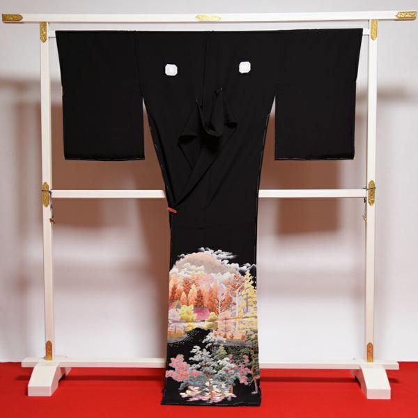 超逸品貴重本加賀友禅 「矢田博」氏作 最高級黒留袖 フルオーダー国内