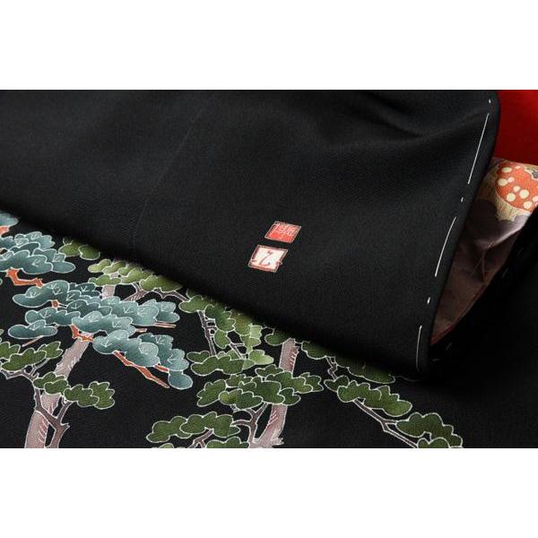 黒留袖 加賀友禅 相河達博作　未仕立 黒留袖 加賀友禅 相河達博作