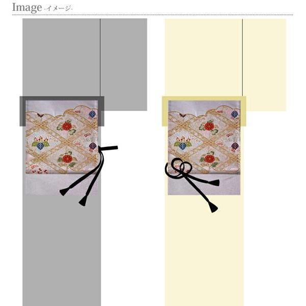 袋帯お仕立て付き在庫処分特価別注　西陣織「紫絋」謹製　引箔地　高級袋帯（お太鼓柄）舞楽菱散らし　銀色礼装/フォーマル/レディース着物/和装の画像