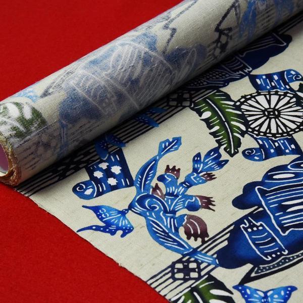 琉球紅型染 お仕立て付き 本場琉球びんがた 城間栄順氏作 牛首紬 加藤