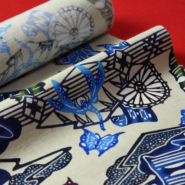 琉球紅型染 お仕立て付き 本場琉球びんがた 城間栄順氏作 牛首紬 加藤