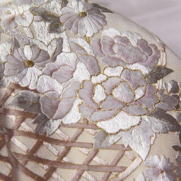花 籠 刺繍 手縫い 訪問着 可憐に舞う花の刺繍 袷豪華手刺繍 訪問着 袷 