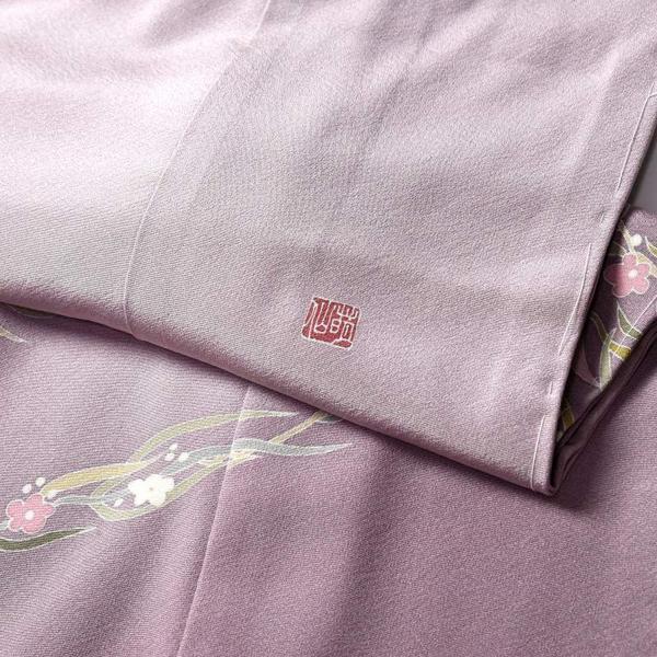 加賀友禅　訪問着　　フルオーダー手縫いお仕立て付き　本加賀友禅　南野萌仙氏作　清華（通年の着用可能）薄紫系色　身長１７０ｃｍまで、裄７０ｃｍまでの画像