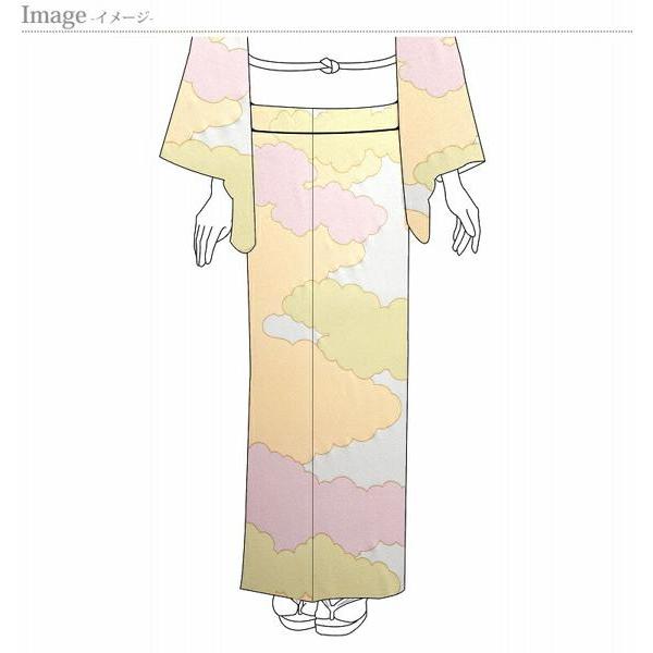 小紋　着物　手縫いお仕立て付き　皇室献上作家　藤井寛　雲　唐草地紋　反物　送料込み_6