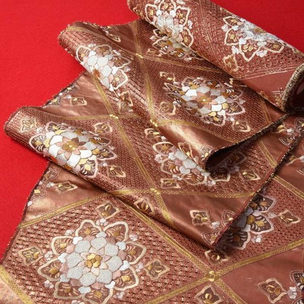 袋帯 綿芯お仕立て付き 中国三大刺繍 蘇州刺繍 相良刺繍 汕頭刺繍 セミ