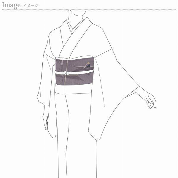 本加賀友禅　袋帯　石田巳代治作　メコン川　鳩羽色　お太鼓柄　染め帯　カジュアル〜セミフォーマル用　　お仕立て付きの画像