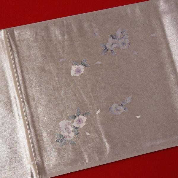 本加賀友禅 袋帯 吉田昌二作 桜 淡い金色 お太鼓柄 染め帯 カジュアル  