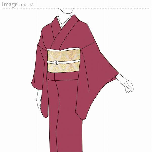 丹後ちりめん(絹100%) 白樺染(草木染、色無地着物)