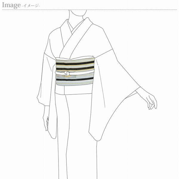 袋帯　お仕立て付き　組織　抽象柄　お太鼓柄　明灰色レディース着物/和服/和装/お出掛け/カジュアル/遊び着/街着_3