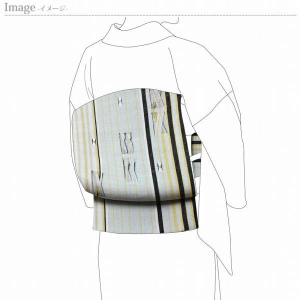 袋帯　お仕立て付き　組織　抽象柄　お太鼓柄　明灰色レディース着物/和服/和装/お出掛け/カジュアル/遊び着/街着_4