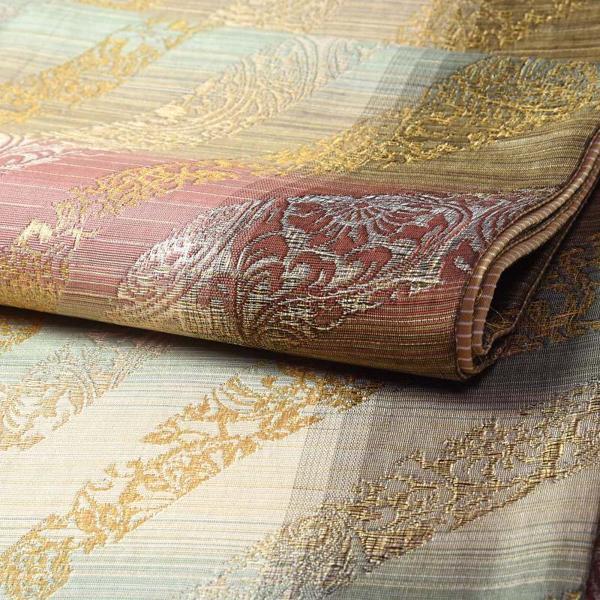 袋帯　お仕立て付き　段を背景に金糸の唐花模様　全通柄レディース着物/和服/和装/お出掛け/カジュアル/遊び着/街着_1