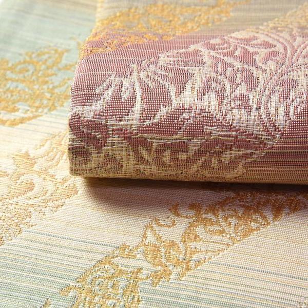 袋帯　お仕立て付き　段を背景に金糸の唐花模様　全通柄レディース着物/和服/和装/お出掛け/カジュアル/遊び着/街着_2