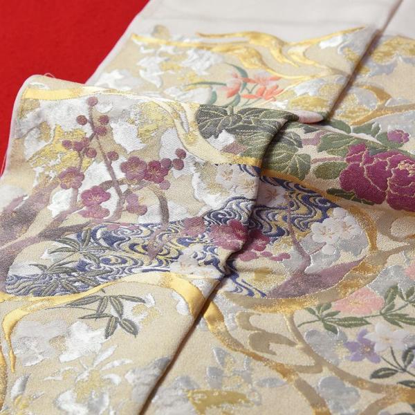 寿光織 最高峰縫取刺繍 訪問着／留袖 琳派彩映 生成り色 手縫いお