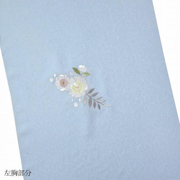 付下げ 反物販売 辻が花 京刺繍 ぼかし染め 空色 裄68．5cmまで
