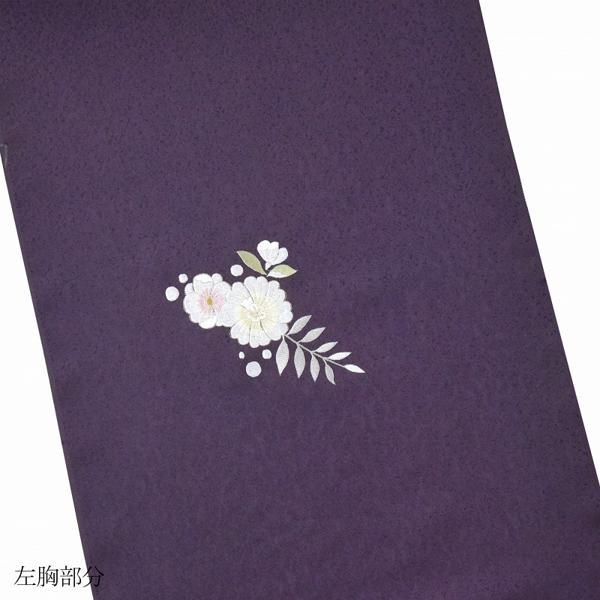 付下げ　手縫いお仕立て付き　辻が花　京刺繍　ぼかし染め　紫色　裄６８．５ｃｍまで　正絹　準礼装用/セミフォーマル用の画像
