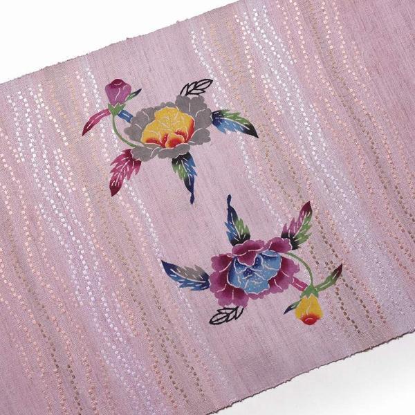 琉球紅型染 お仕立て付き 本場琉球びんがた 藤崎眞氏作 九寸名古屋帯