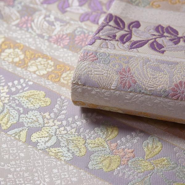 袋帯 綿芯お仕立て付き 吉永小百合さん着用柄 正絹 西陣織 横段に有職