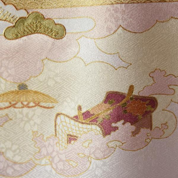 小紋 手刺繍 花憐繍 ちりめん 百入茶色 正絹 反物 【公式通販】