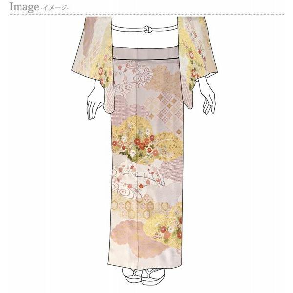 【極美品】訪問着　山下精悦 落款　手描き友禅　アジサイ ピンク系　身丈155.5 訪問着 手縫いお仕立て付き 吉澤の友禅 吉田簑助の世界 雲取りに花々