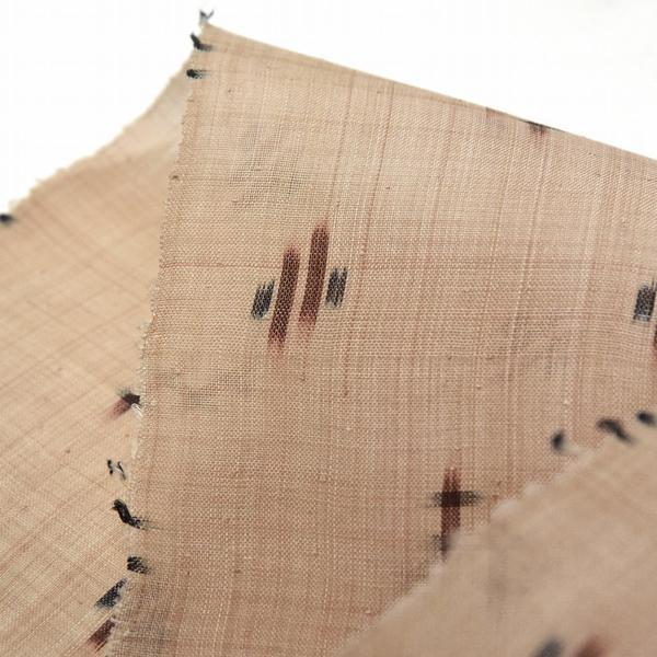 超逸品 夏物 喜如嘉の芭蕉布 お仕立て付き 着物 絣模様 柑子系色