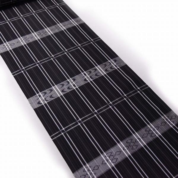 紬の着物　袷フルオーダーお仕立て付き　新潟県十日町「蕪重織物」謹製　黒色　お洒落着物　裄７０．５ｃｍまで　送料込みの画像