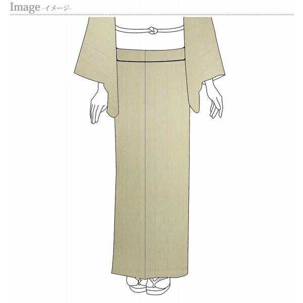 結城紬　袷フルオーダーお仕立て付き　絞りの蛍ぼかし　薄黄色　お洒落着物　裄７２ｃｍまで　送料込みの画像