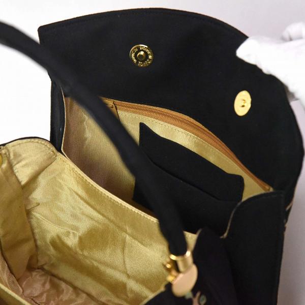 岡重 ハンドバッグ 京友禅 黒色 マグネット開閉 限定1点 手作り 送料