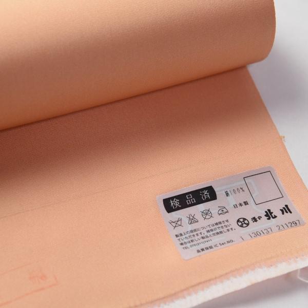 九寸名古屋帯　綿芯お仕立て付き　染の北川　正絹CHUL THAI No.6塩瀬生地　お太鼓柄　染め帯　杏子色／蔓草（葡萄の葉）　遊び着/カジュアルの画像