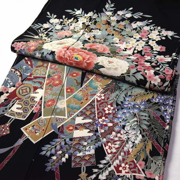 黒留袖 フルオーダー手縫いお仕立てと五つ紋入れ付き 本加賀友禅 相河