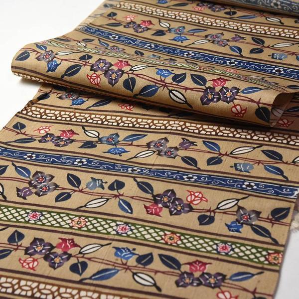 未使用品】名古屋帯 琉球びんがた 染さくはら 見まがう 