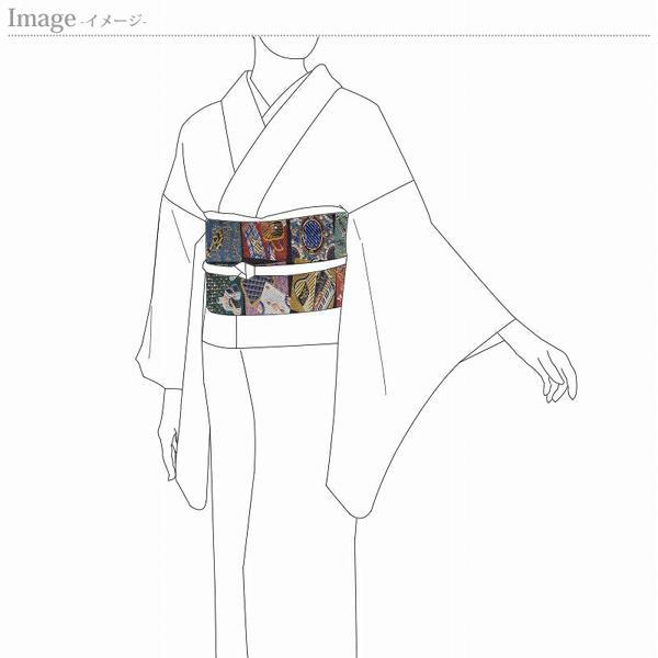 袋帯　お仕立て付き　正絹　西陣織「まいづる」遠い日の思い出　グレー色　着物/和服/セミフォーマル用　送料込みの画像