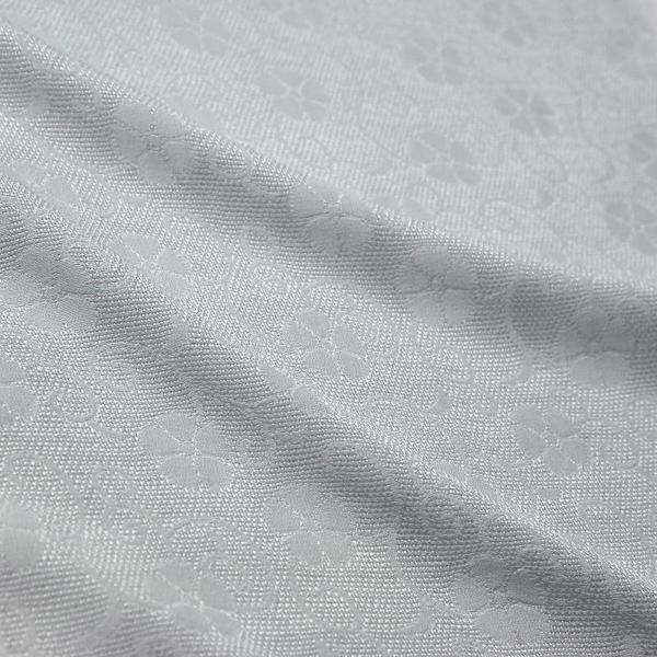 紋紗　透かし織　撫子の唐草文様　薄い青緑色　手縫いお仕立て付き　小紋　ロングコート　長羽織　道行コート　道中着　着物　正絹裄７０ｃｍまでの画像