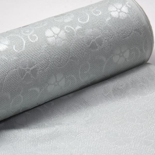 紋紗　透かし織　撫子の唐草文様　薄い青緑色　手縫いお仕立て付き　小紋　ロングコート　長羽織　道行コート　道中着　着物　正絹裄７０ｃｍまでの画像