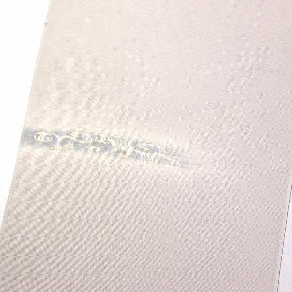 夏着物　単衣お仕立て付き　付下げ　絽　吉澤の友禅　荒波文様　生成り色　正絹　三本絽レディース着物/和服/和装/お出掛け着/遊び着裄６９ｃｍまで送料込の画像