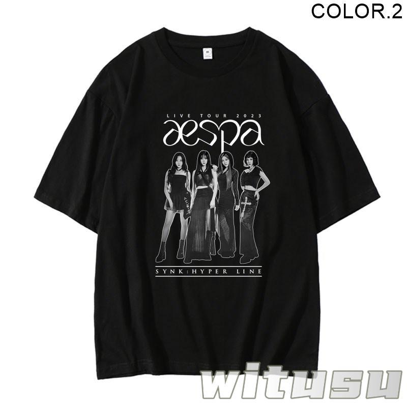 aespa 「live tour2023」 韓流グッズ 半袖 Tシャツ 春夏 コート 男女 周辺 応援服 打歌服 半袖 Tシャツ 通気 吸汗｜say-store｜05