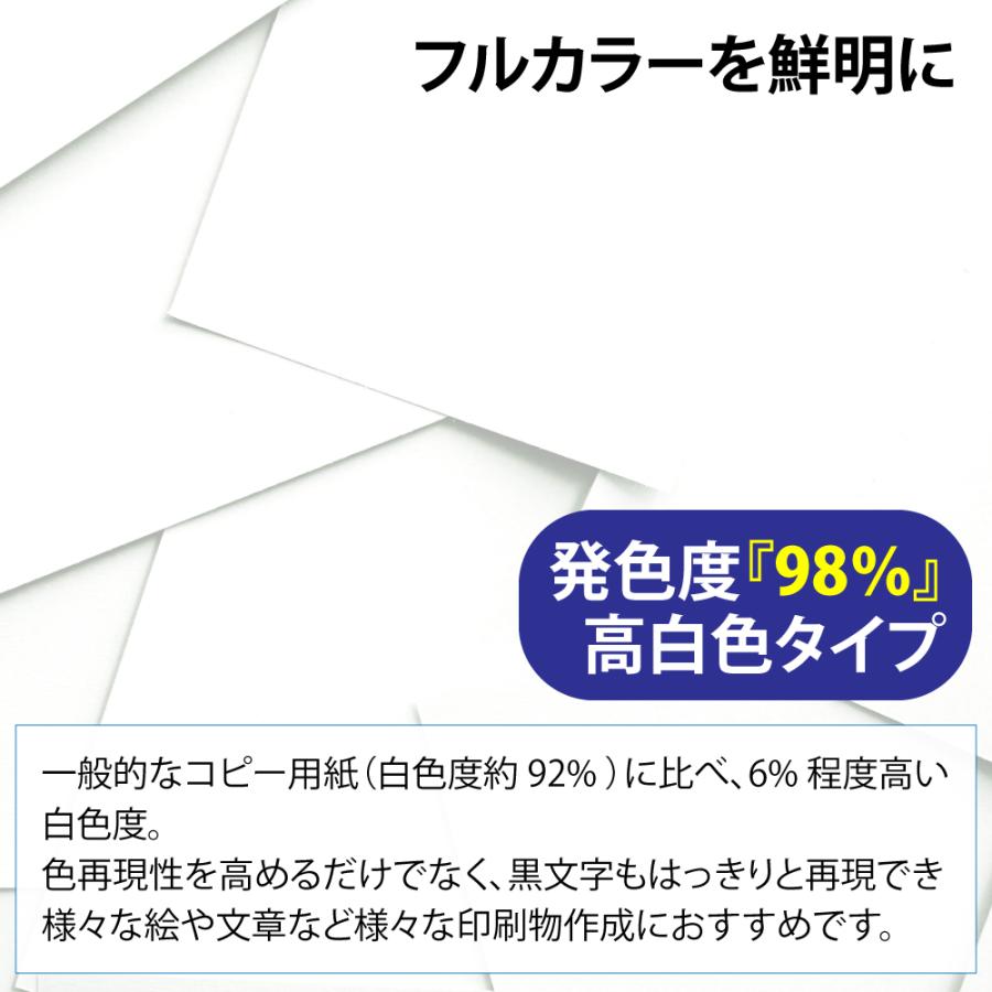 コピー用紙 A4 2500枚 ハイホワイト 白色度98％ 中厚手 オフィス用