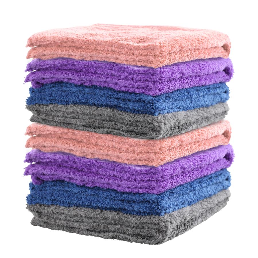 厚手 長毛 マイクロファイバークロス 40×40cm 2枚セット ブルー