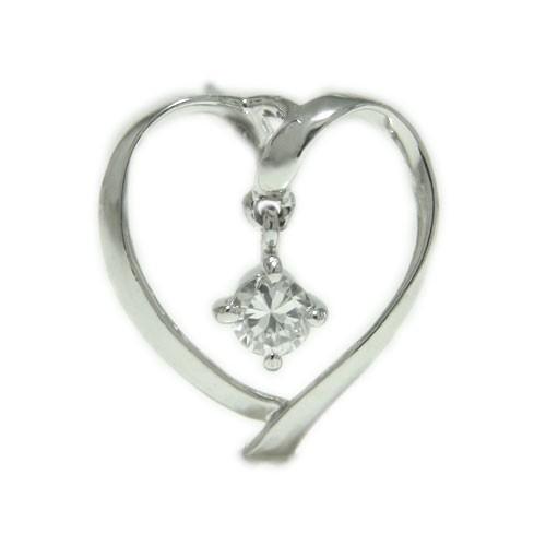 SV925シルバー ラペルピン ハート キュービック 揺れる ブラ 一粒石 ピンバッジ ピンブローチ ブローチ タックピン プレゼント ギフト 記念日