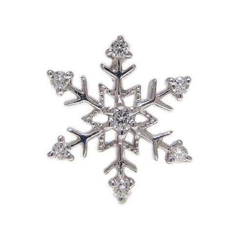 K10ホワイトゴールド イエローゴールド ピンクゴールド ラペルピン ブローチ 雪の結晶 雪印 スノーフレーク ダイヤ ピンバッジ ピンブローチ タイピン