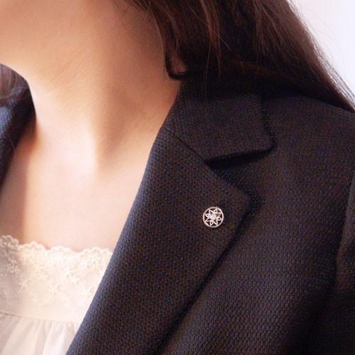 PT900プラチナ ラペルピン ブローチ 星 スター 星印