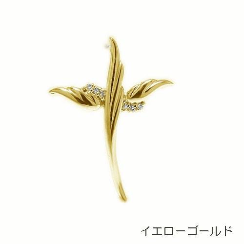 ラペルピン ブローチ K10ホワイトゴールド イエローゴールド ピンク 