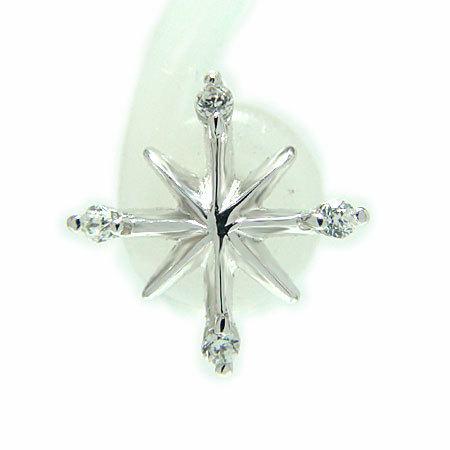 K18ホワイトゴールド / イエローゴールド / ピンクゴールド ピアス スタッド 雪の結晶 ダイヤモンド 雪 スノーフレーク スノーモチーフ 雪印 シングル 片耳用