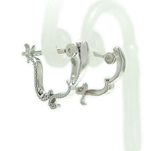 K10ホワイトゴールド / イエローゴールド / ピンクゴールド ピアス フープ 遮断式 クロッシング 地金 ゴールド 石なし 両耳用 ミル打ち メンズ 地金ピアス